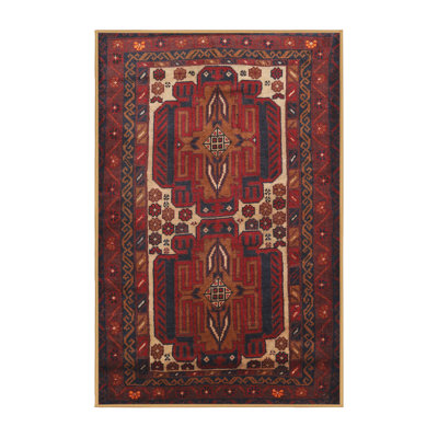 Tapis traditionnel rouge / bleu