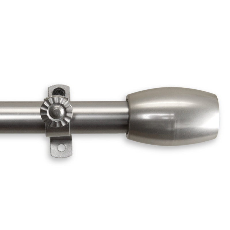 Tringle à rideaux simple quatre faces maymie, Nickel satiné, H 2,5 po x l 84 po x P 1,38 po