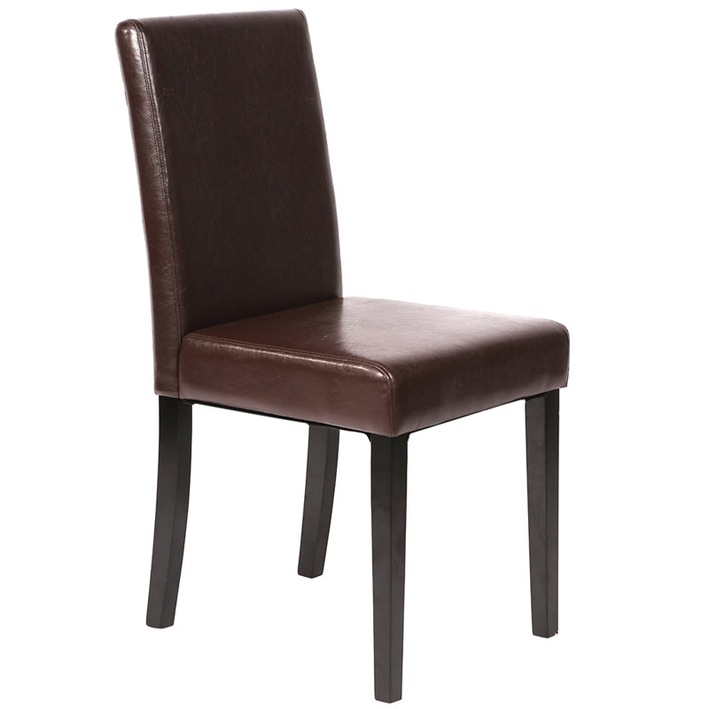Chaise d'appoint en bois massif touffeté Ault, Brun