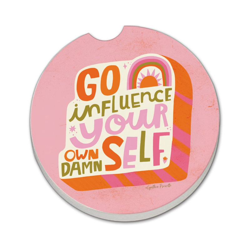Influence Yourself Single Round Absorbent Stone Car Coaster