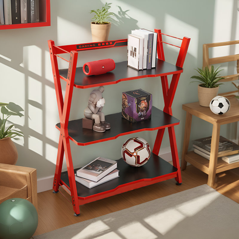 Lozoya 33.5" Gaming Shelf - RGB LED Metal Rack for PC & Console Games | Esports Storage Unit | Multi-Tier Steel Bookcase