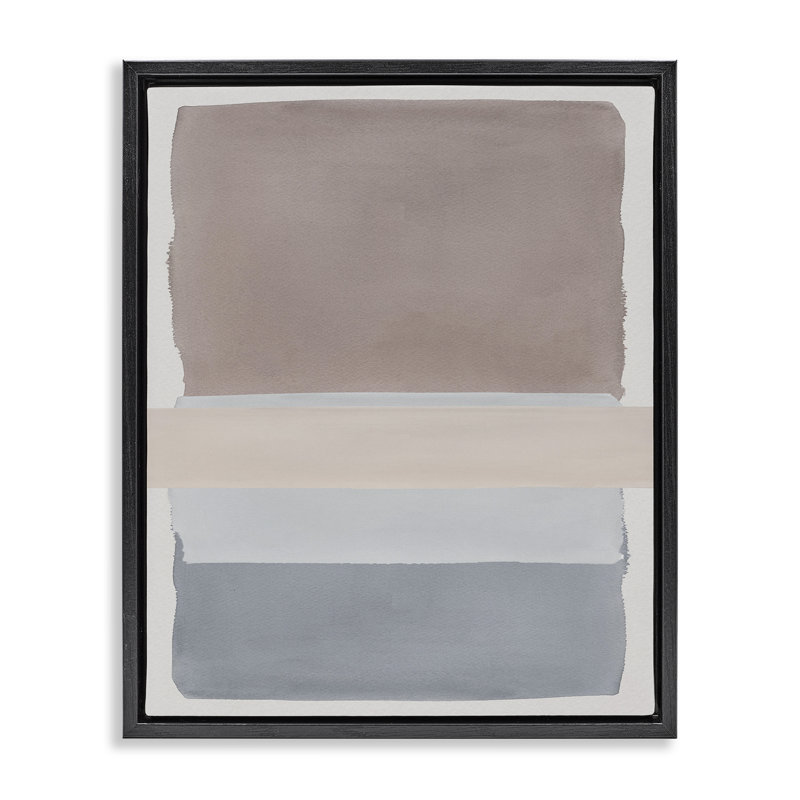 Fun with Blues & Browns Floating Frame, design by Nina Jacobs, 31" H x 25" W, Jet Black Floater Frame