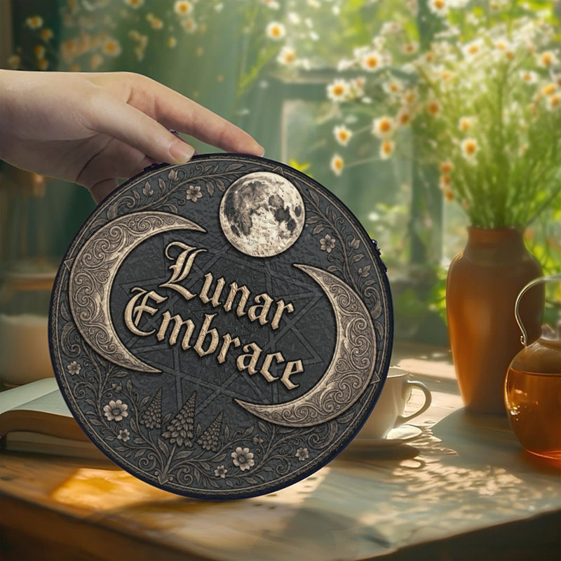 Panneau de vitrail lunaire Lunho Boho, 9,8 x 9,8 po (25 x 25 cm)
