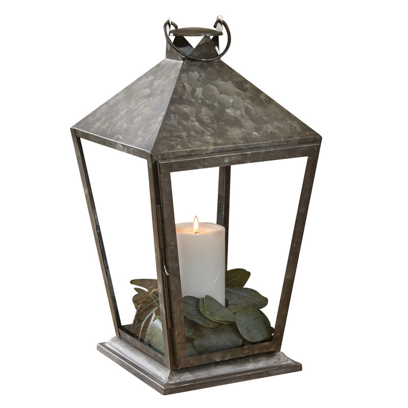 Grande lanterne rouge carrée Red Barrel Studio®, gris