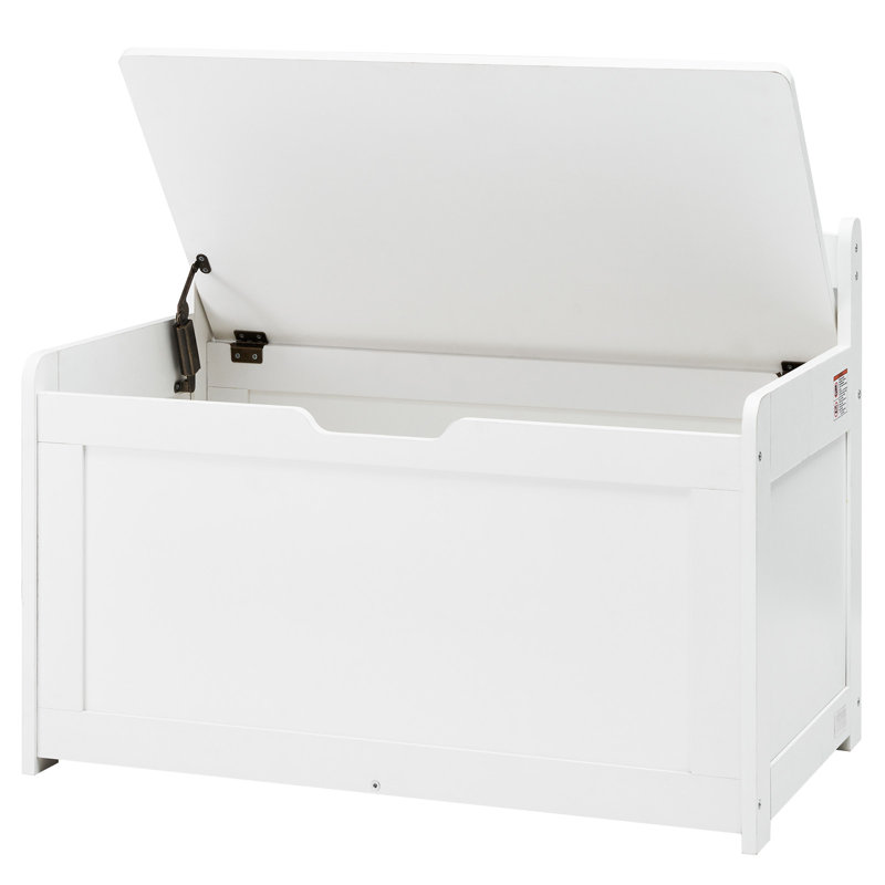 Kids Toy Storage Bench Wooden Toy Box Chest , White