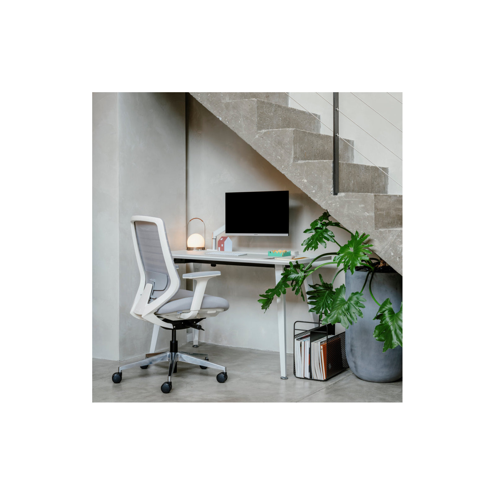 Office Desk, White, 30" H x 48" W x 24" D, White