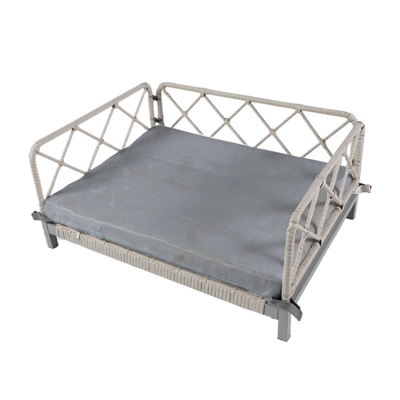 wicker dog bed, Grey