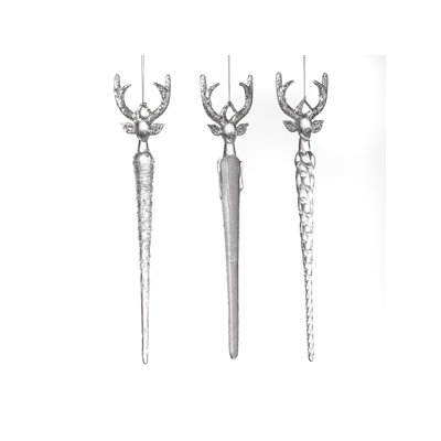 Ensemble d’ornement figurine glaçon suspendue cerf et 3 pièces