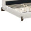 Élégant lit tapissier avec pieds en bois massif foncé, centre de chambre luxueux et confortable, très grand-23201003-23201007