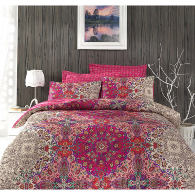Satin Floral Duvet Cover Set
