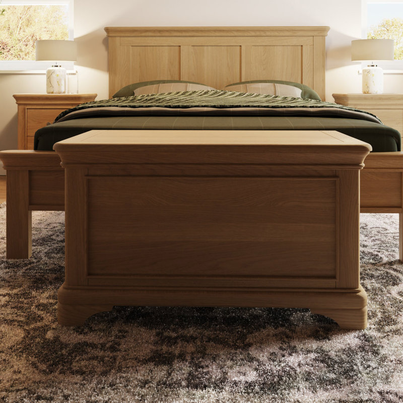 Joulon Ottoman Blanket Box. 91cm Wide. Solid Wood. Oak Top. Fully Assembled., Natural Oak