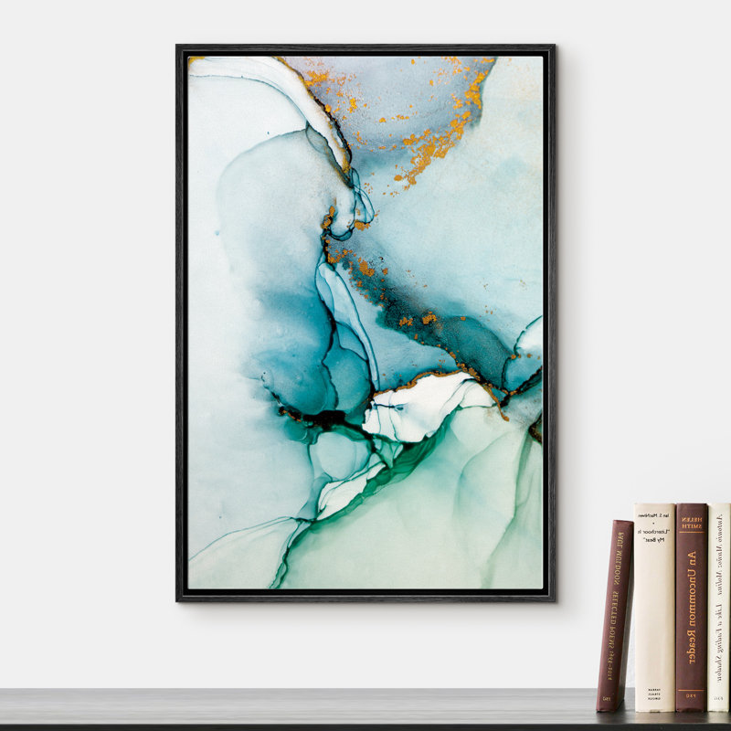 Art moderne, chic, multicolore pour salon, chambre à coucher, bureau, H 24 po x l 16 po x P 1,5 po, Toile encadrée noire