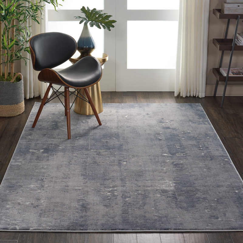 Tapis gris Modern, Rectangle 5 pi 3 po x 7 pi 3 po