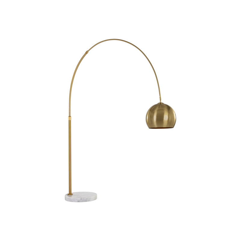 Lampe sur pied arquée 102 po Jancar, Laiton / blanc, Laiton