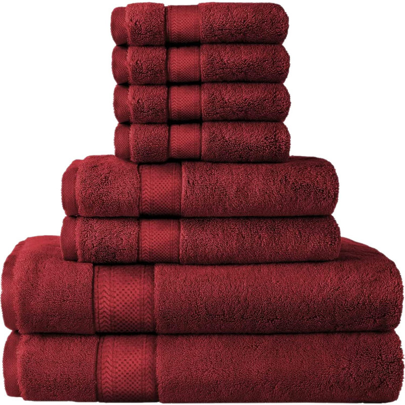 Ensemble de 8 serviettes de bain de luxe avec serviettes de bain et à main Krall, 4 serviettes de toilette turques égéennes Krall