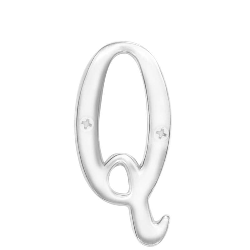 3 po lettre de maison, Chrome, Q