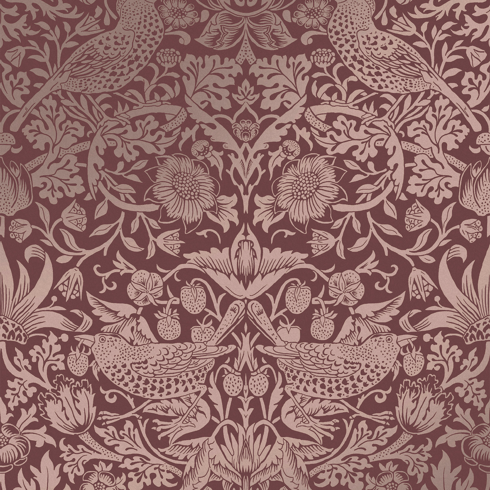 Floral Wallpaper, Burgundy