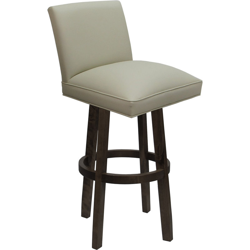 Swivel Wood Bar Stool - 30" Seat Height, Noyer foncé, Beige Océan