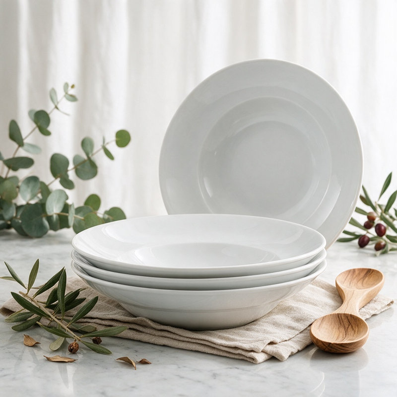 Waterside White Porcelain Pasta Bowls 27.3x5.8cm