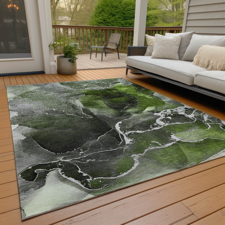 Kyrie Washable Abstract Indoor / Outdoor Rug