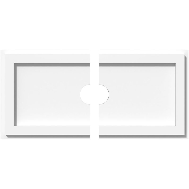 Médaillon de plafond rectangulaire rectangulaire en PVC de qualité architecturale, H 1 po x l 18 po x L 9 po