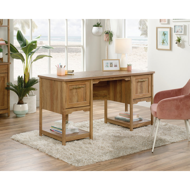 Sindoori Mango Wood Desk with Drawers and Filing Cabinet
