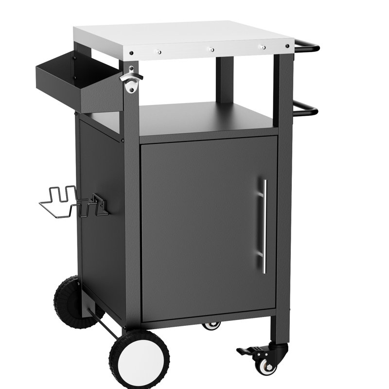 Chariot de gril avec armoire et crochets
