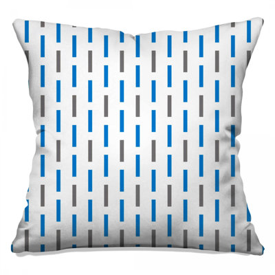 Blue Gray Stripes Double Sided Throw Pillows