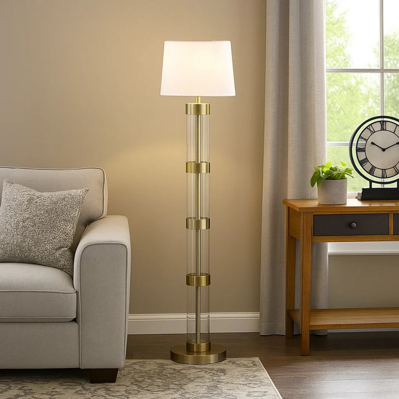 Naael Floor Lamp, Brass