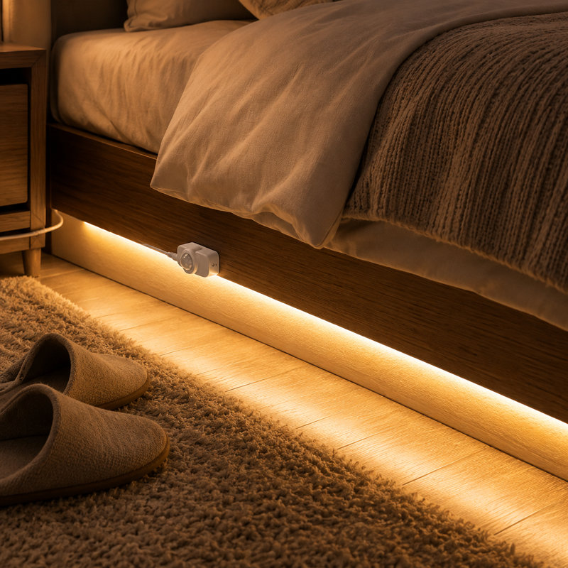 Motion Activated Strip Light Plug-in Night Light with Timer 2700K, 60" L