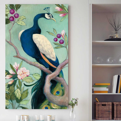 «Pretty Peacock I», reproduction de peinture acrylique sur toile