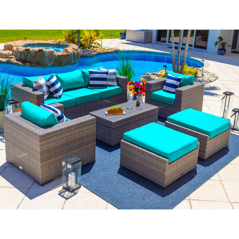 Ensemble de conversation pour canapé d'extérieur de 6 pièces Sorrento, Toile Aruba Sunbrella®