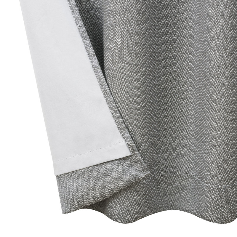 Charcoal Polyester Blackout Thermal Back Tab Curtains, 38" x 84"