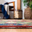 Oriental Handmade Tufted Wool Red / Blue Area Rug-1062897927