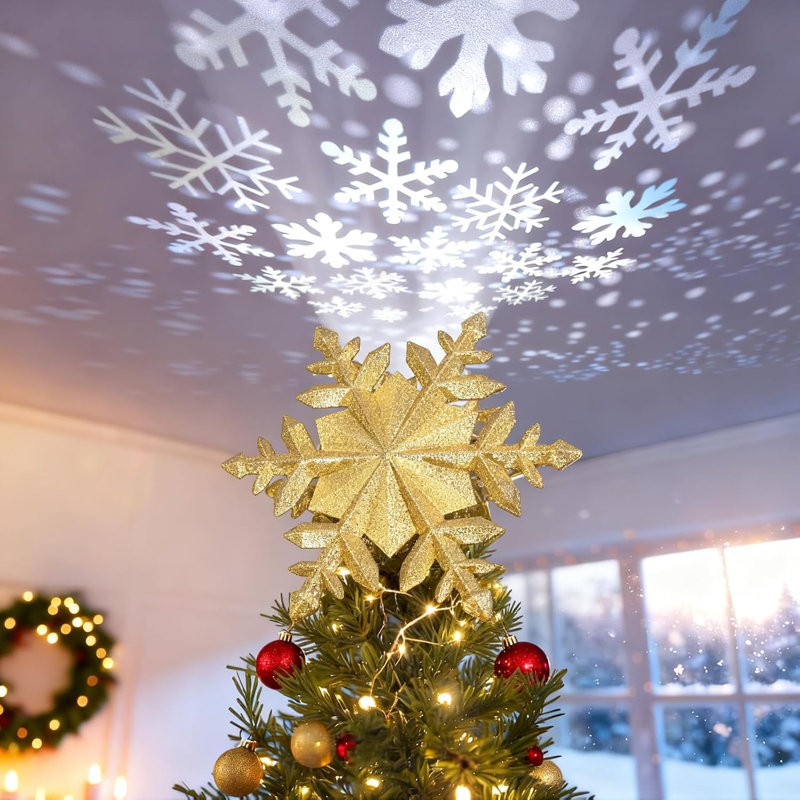 9.2 " Plastic Snowflake Tree Topper, Gold