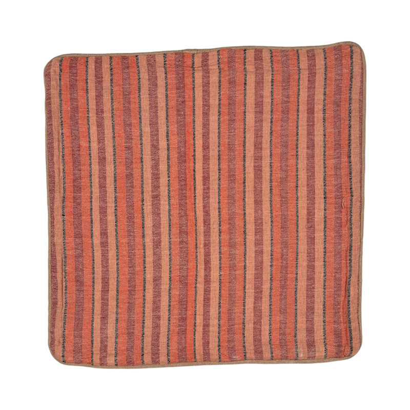 Barwyn Striped Red Square Throw Cushion