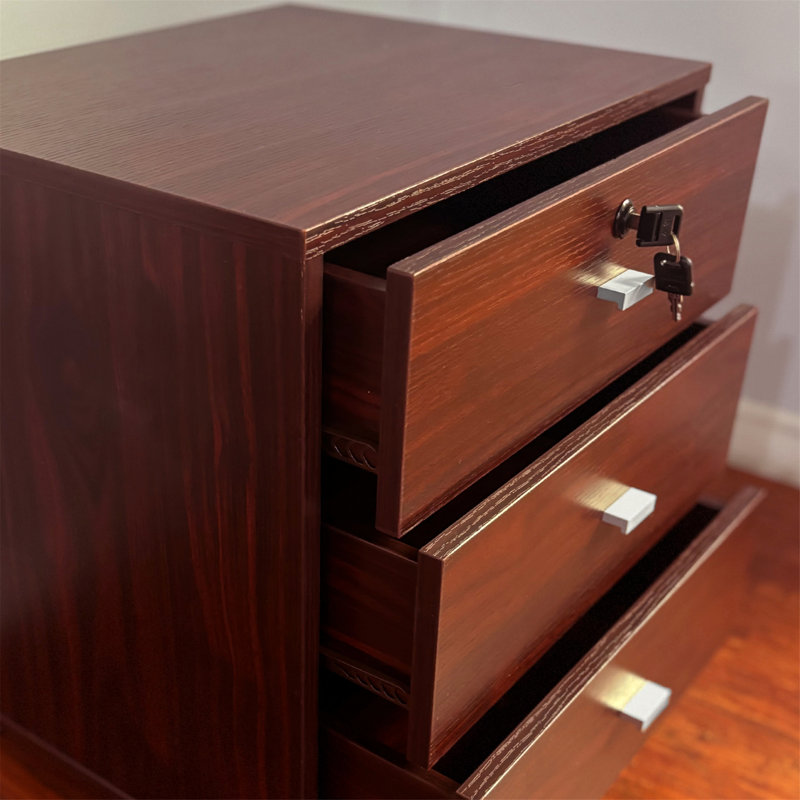 Nightstand With Locking Top Drawer