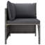 Ensemble de canapé modulaire d'extérieur 9 pièces, coussins gris et rotin poly