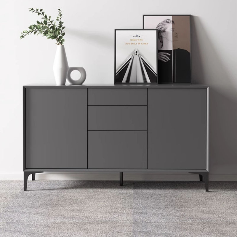 Buffet de style nordique minimaliste. Buffet 62,99 po, Gris foncé, H 31,49 po x l 62,99 po x P 15,75 po