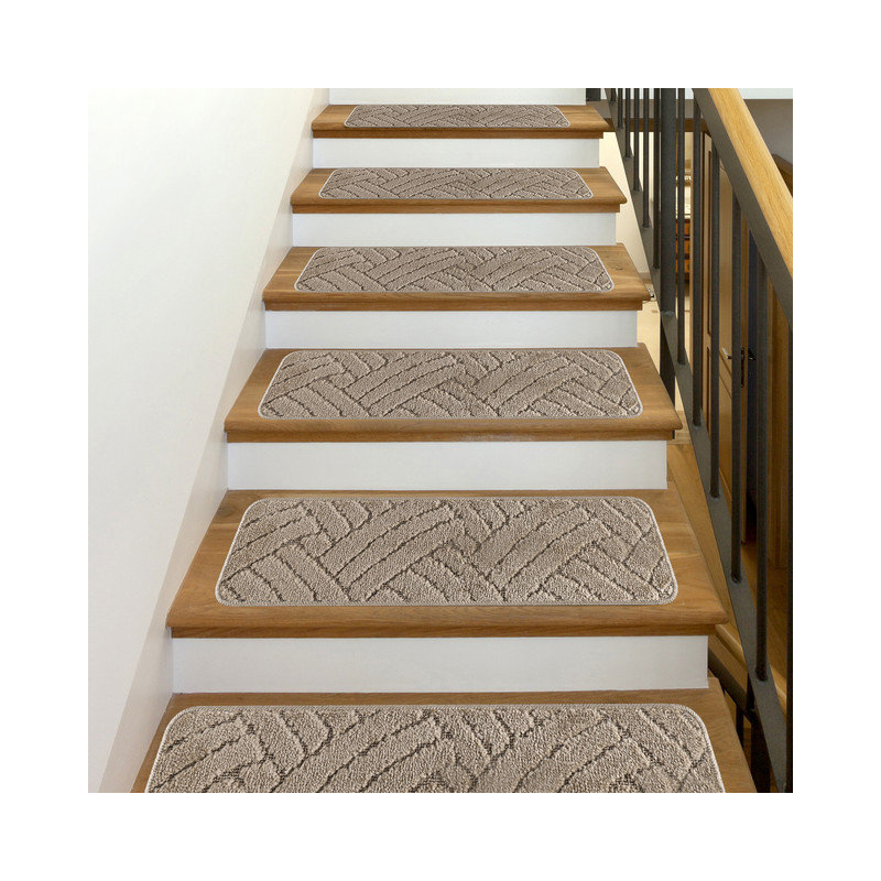  Carpet Stair Treads for Wooden Steps - 15-Pack, Beige