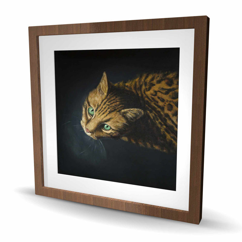 Chat Bengal, reproduction encadrée avec passe-partout | Décoration de maison moderne féline, Brun