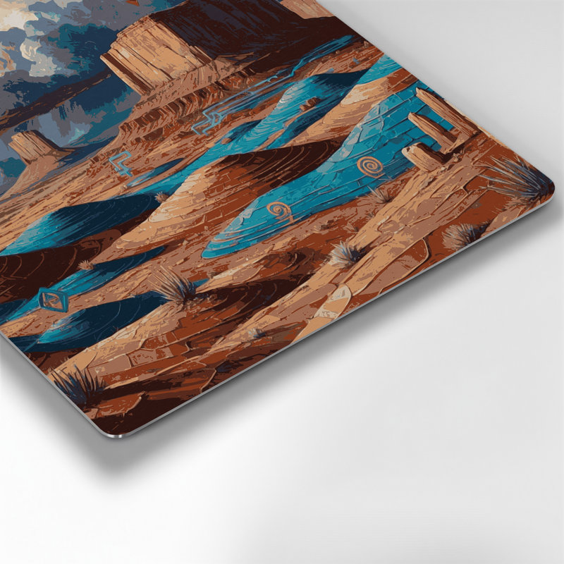 «Southwestern Cowboy Navajo Inspired 73», art mural en métal gris