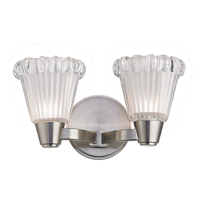 Applique murale à bras 2 lumières Varick, Nickel satiné