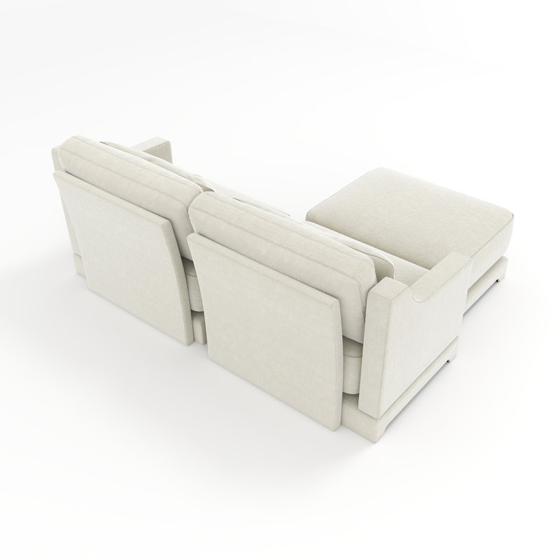 Canapé à deux places en tissu chenille avec un repose-pieds et 2 coussins lombaires.