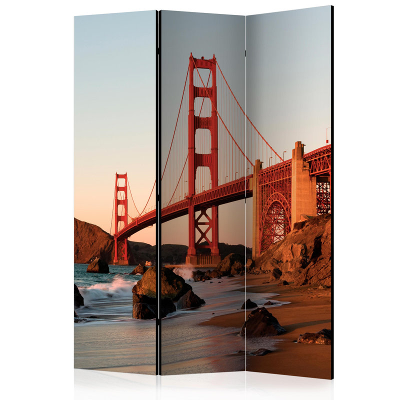 Golan 135cm W x 172cm H 3 - Panel Solid Wood Folding Room Divider