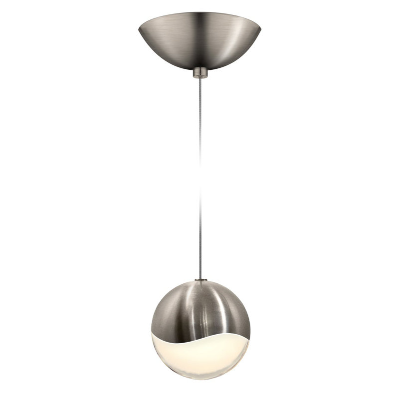 Grapes 1 - Light LED Pendant, 2.5" H x 2.5" W x 2.5" D, Satin Nickel, White