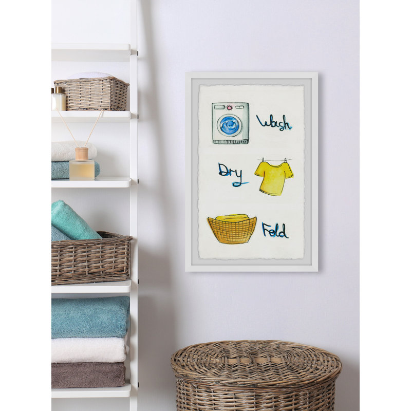 How To Do Laundry - Single Picture Frame Painting, 45cm H x 38cm W x 3.81cm D
