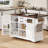 Versatile Drop Leaf Kitchen Island With Storage And Power Outlets, Farmhouse Style