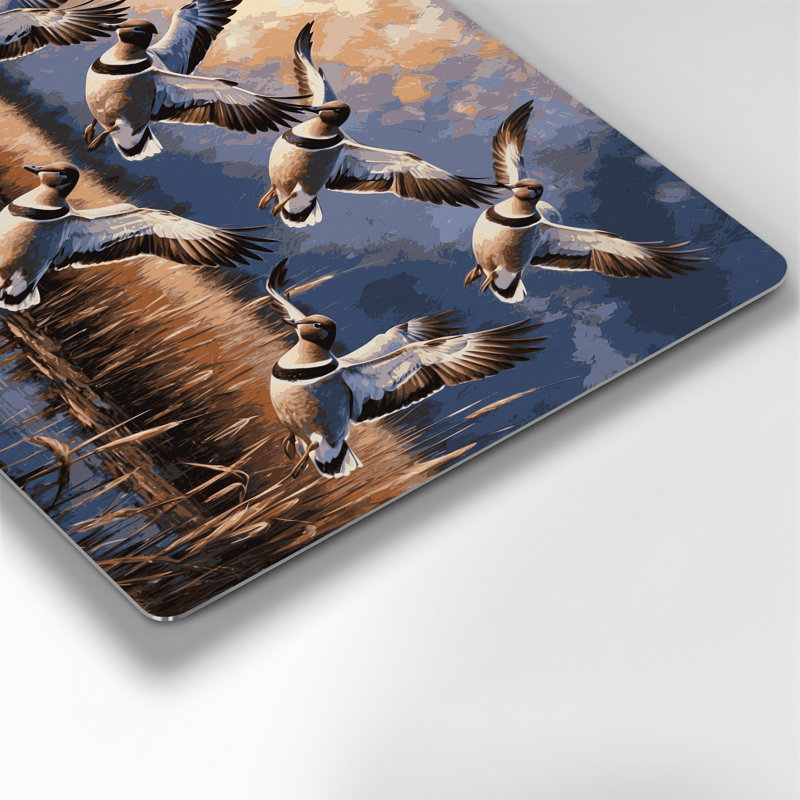 Oiseaux, art mural noir en métal Wigeon américain, H 12 po x l 18 po