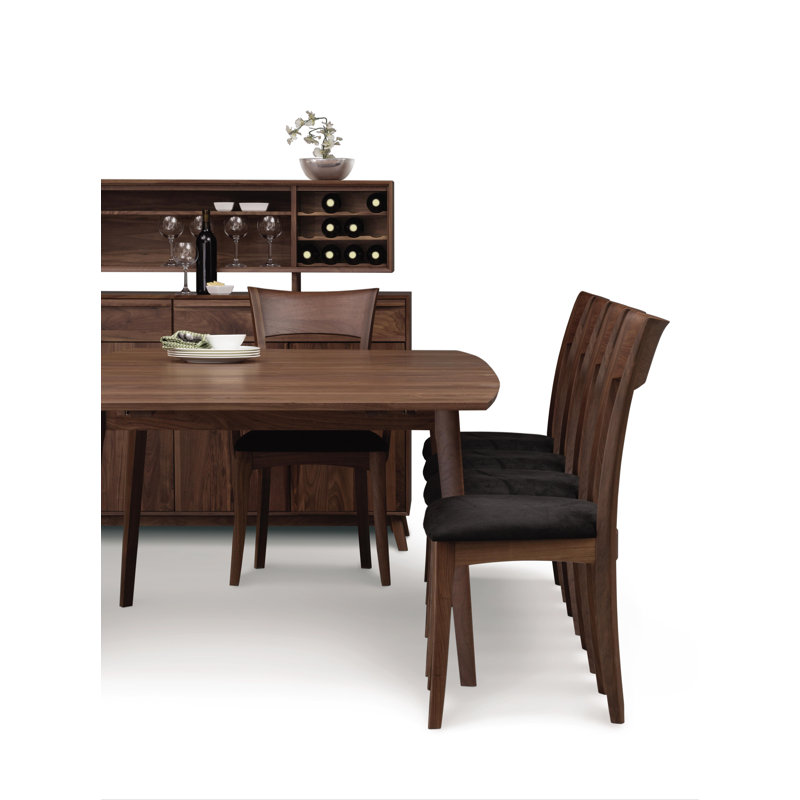 Ingrid Upholstered Dining Chair, Natural Walnut, Onyx Microsuede